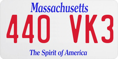 MA license plate 440VK3