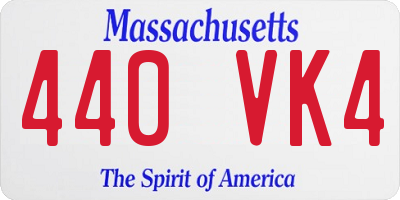MA license plate 440VK4