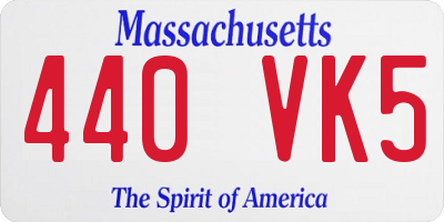 MA license plate 440VK5