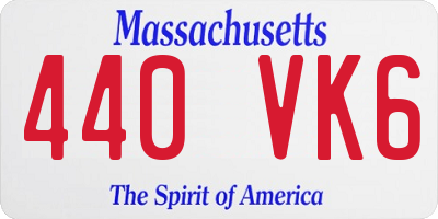 MA license plate 440VK6