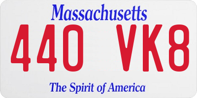 MA license plate 440VK8