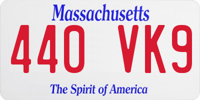 MA license plate 440VK9