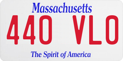 MA license plate 440VL0