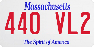 MA license plate 440VL2