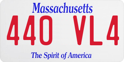 MA license plate 440VL4