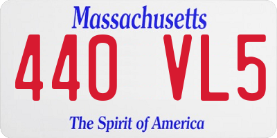 MA license plate 440VL5