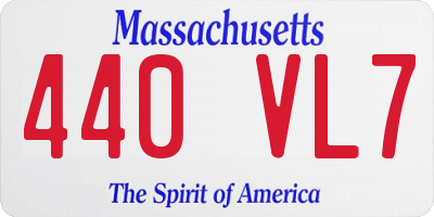 MA license plate 440VL7