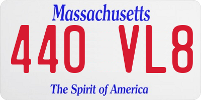 MA license plate 440VL8
