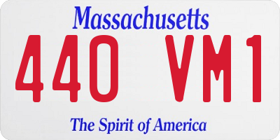 MA license plate 440VM1