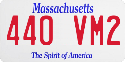 MA license plate 440VM2