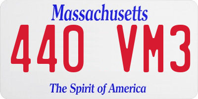 MA license plate 440VM3