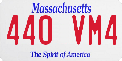 MA license plate 440VM4