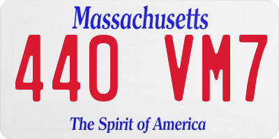 MA license plate 440VM7