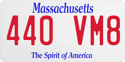 MA license plate 440VM8