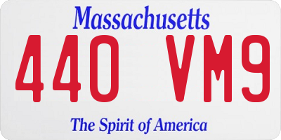 MA license plate 440VM9