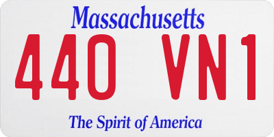MA license plate 440VN1