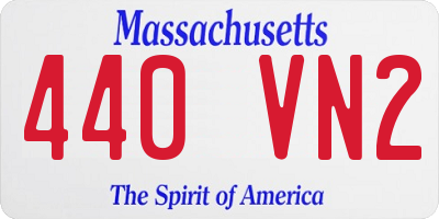 MA license plate 440VN2