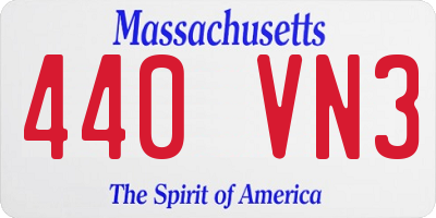 MA license plate 440VN3