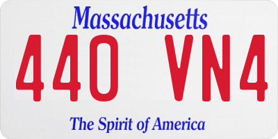 MA license plate 440VN4