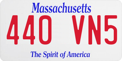 MA license plate 440VN5