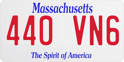MA license plate 440VN6