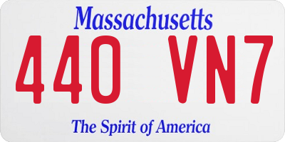 MA license plate 440VN7