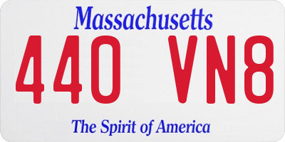 MA license plate 440VN8