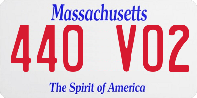 MA license plate 440VO2