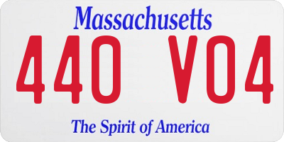 MA license plate 440VO4