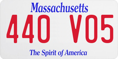 MA license plate 440VO5