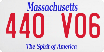 MA license plate 440VO6