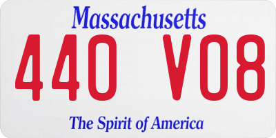 MA license plate 440VO8