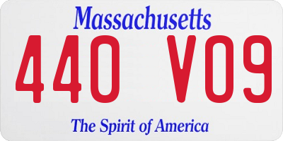 MA license plate 440VO9