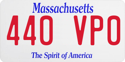 MA license plate 440VP0