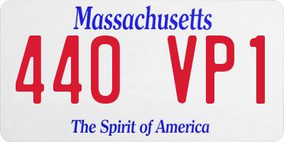 MA license plate 440VP1