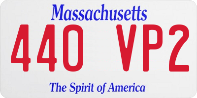 MA license plate 440VP2