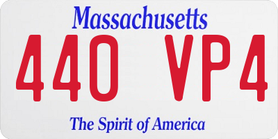 MA license plate 440VP4