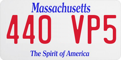 MA license plate 440VP5