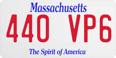 MA license plate 440VP6