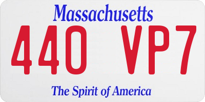 MA license plate 440VP7