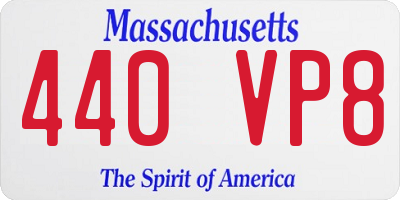 MA license plate 440VP8