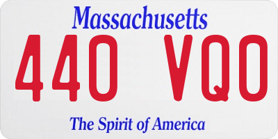 MA license plate 440VQ0