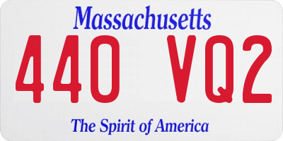 MA license plate 440VQ2