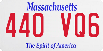 MA license plate 440VQ6
