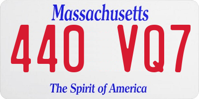 MA license plate 440VQ7