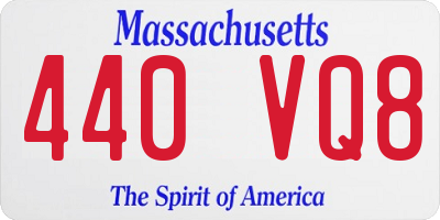MA license plate 440VQ8