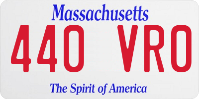 MA license plate 440VR0