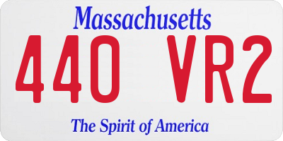 MA license plate 440VR2