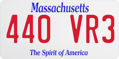 MA license plate 440VR3