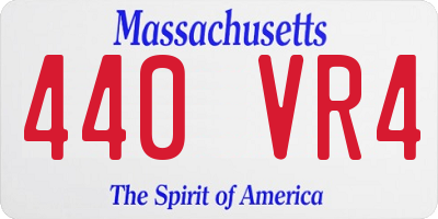 MA license plate 440VR4